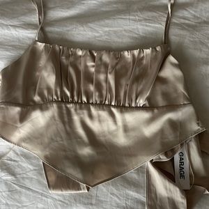Garage silk ruched bandana top